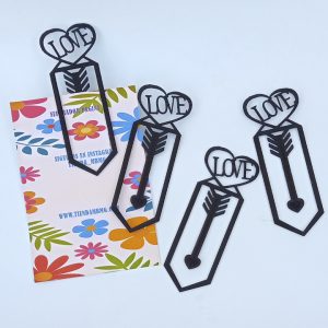 4 clip Separador de paginas - Love - color Negro