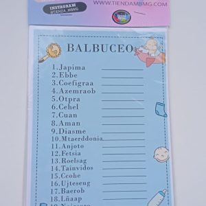 Juego Baby shower - Balbuceo Niño