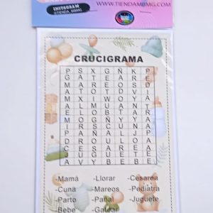 Juego baby shower - crucigrama